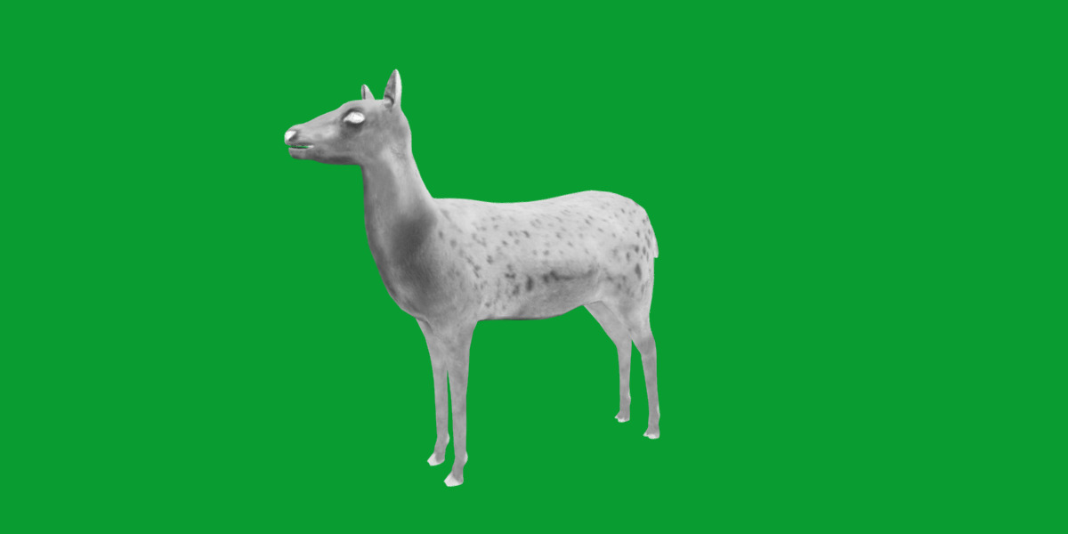Female Fallow Deer Low-poly 3D model_8