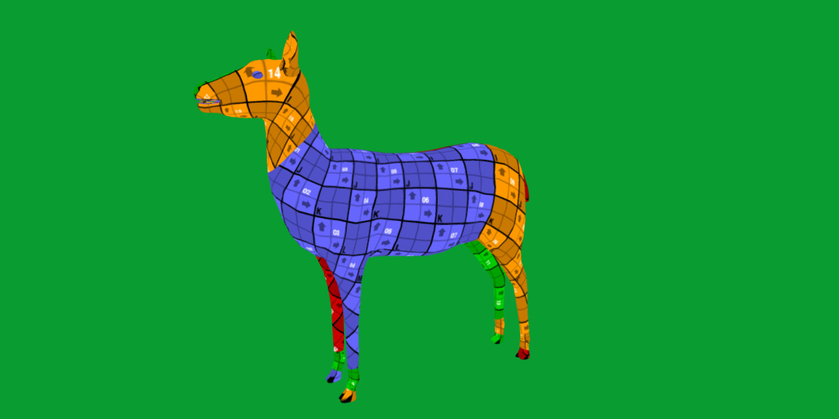 Female Fallow Deer Low-poly 3D model_23