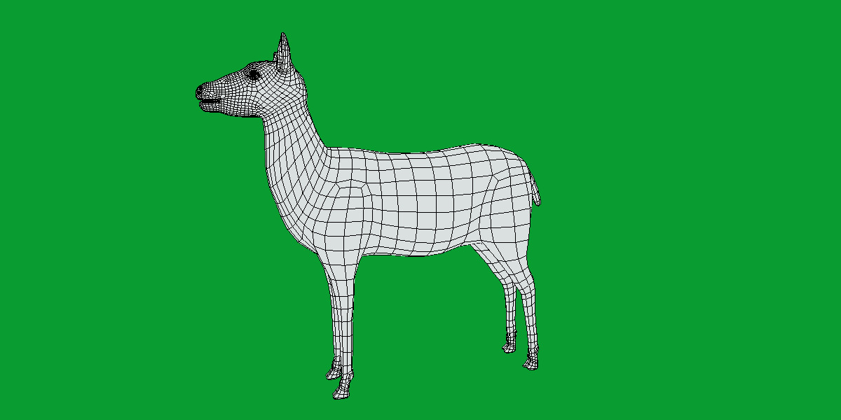 Female Fallow Deer Low-poly 3D model_15