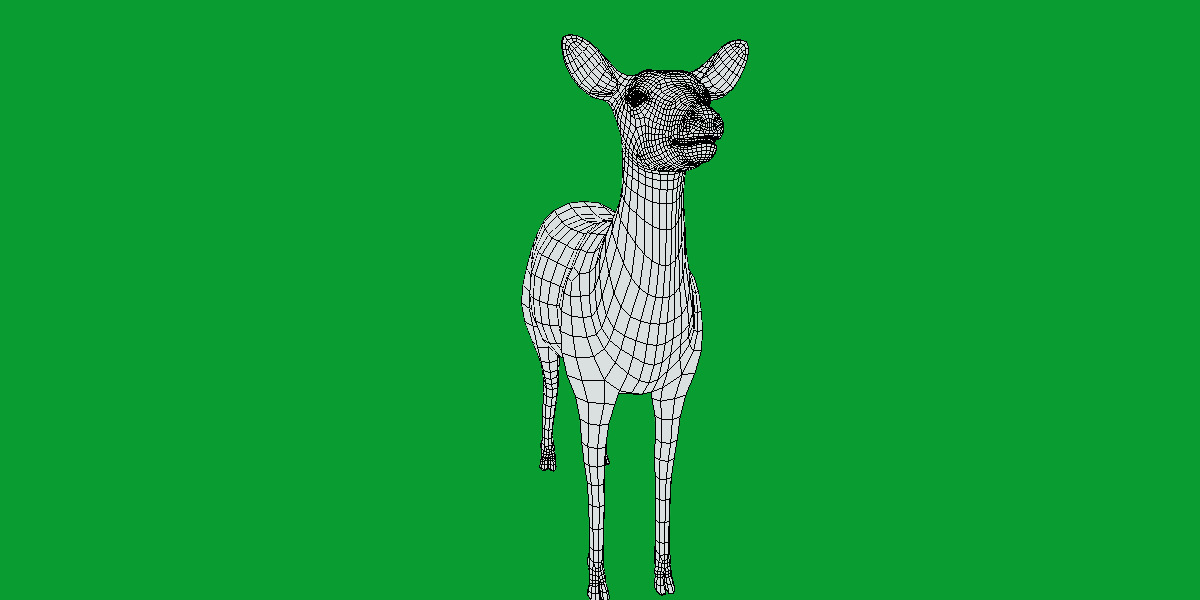 Female Fallow Deer Low-poly 3D model_14