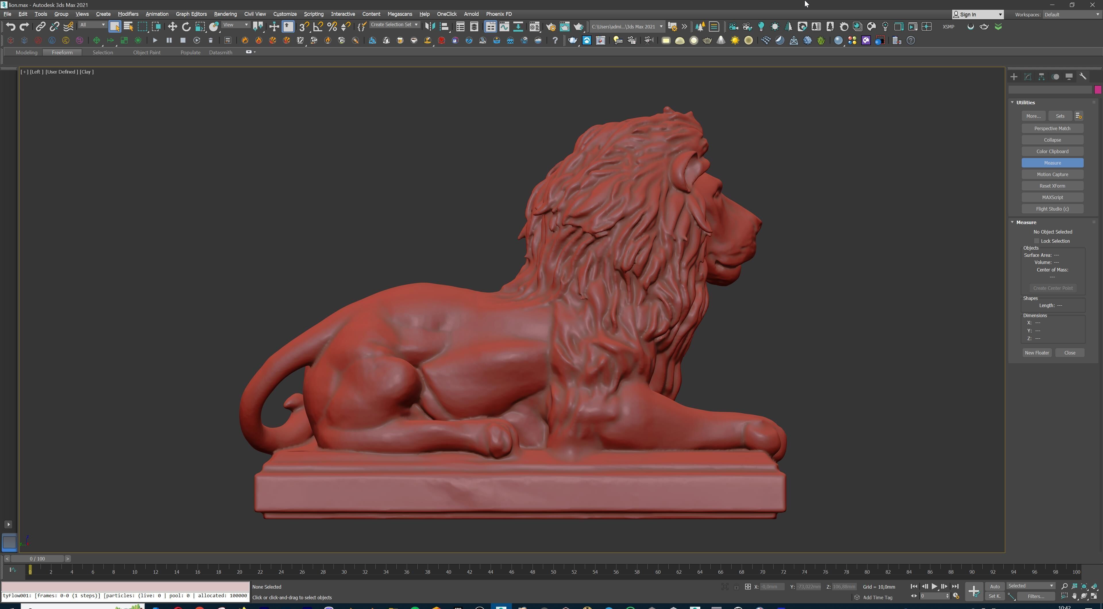 Majestic Lion Statue 3D print model_32