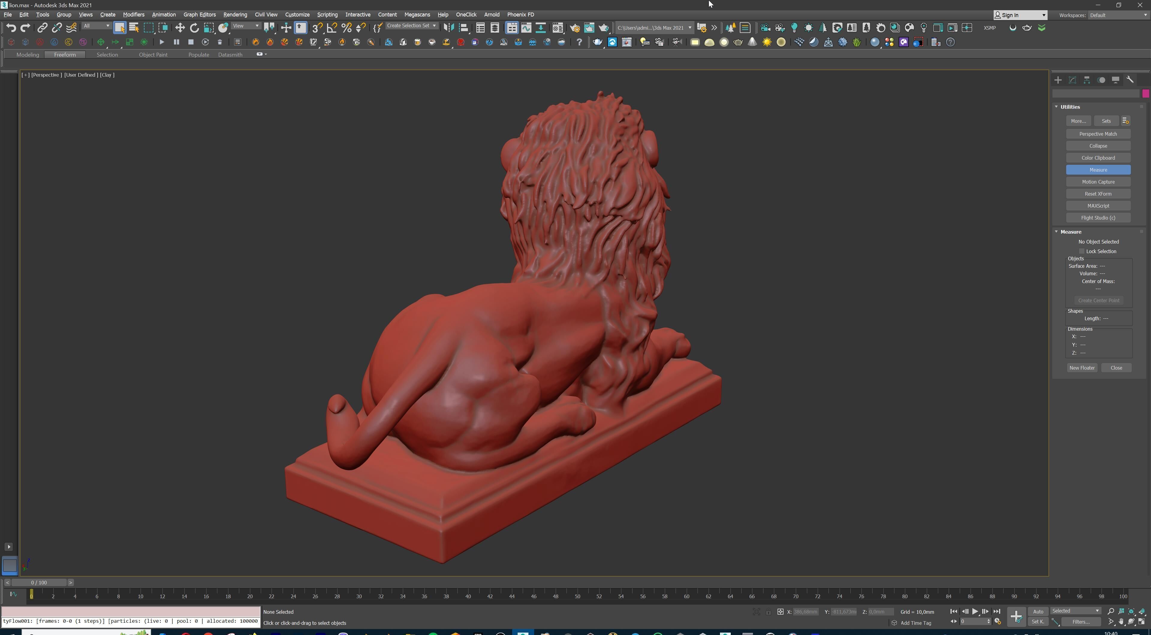 Majestic Lion Statue 3D print model_25