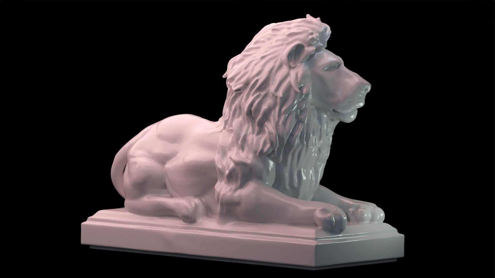 Majestic Lion Statue 3D print model_10