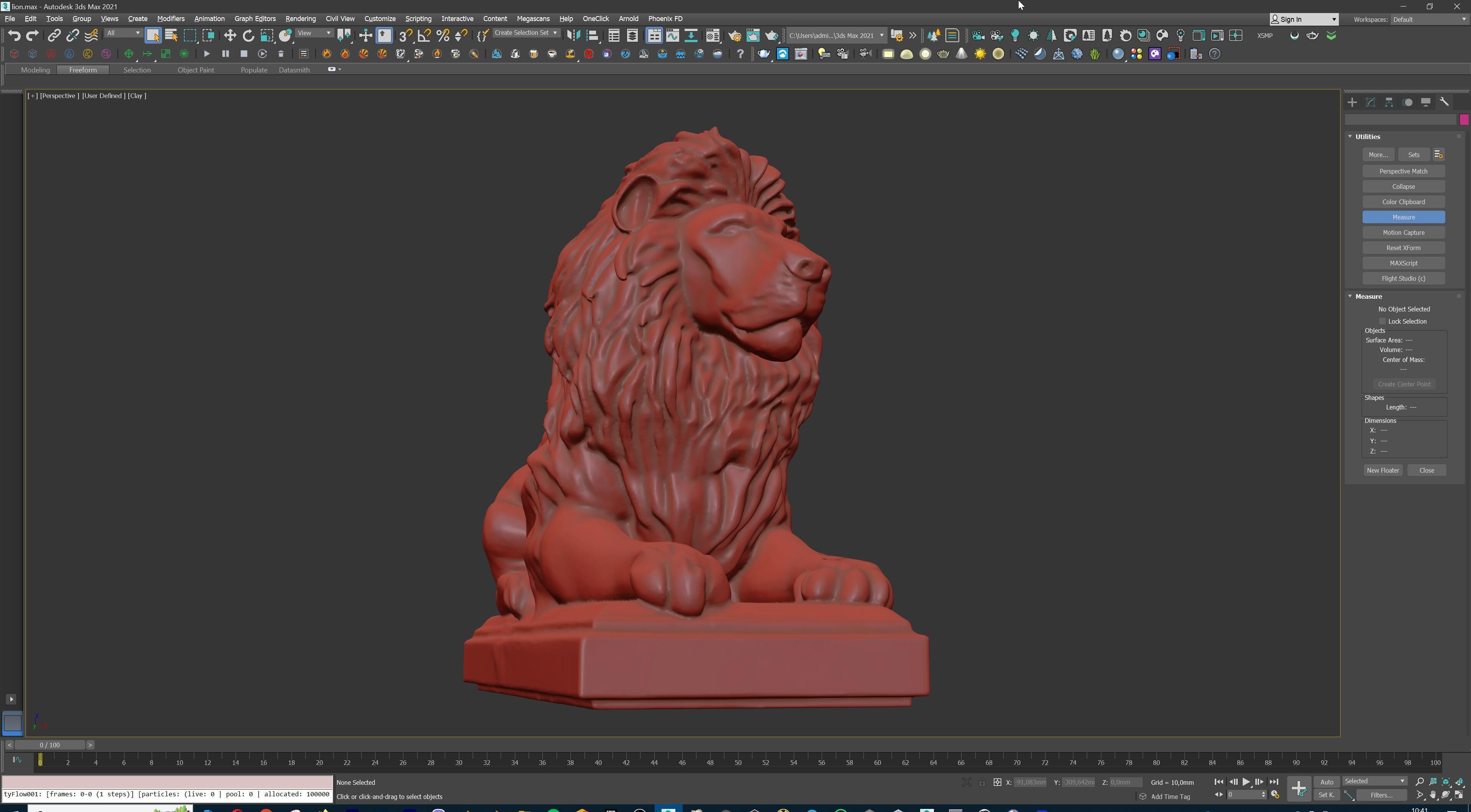 Majestic Lion Statue 3D print model_29