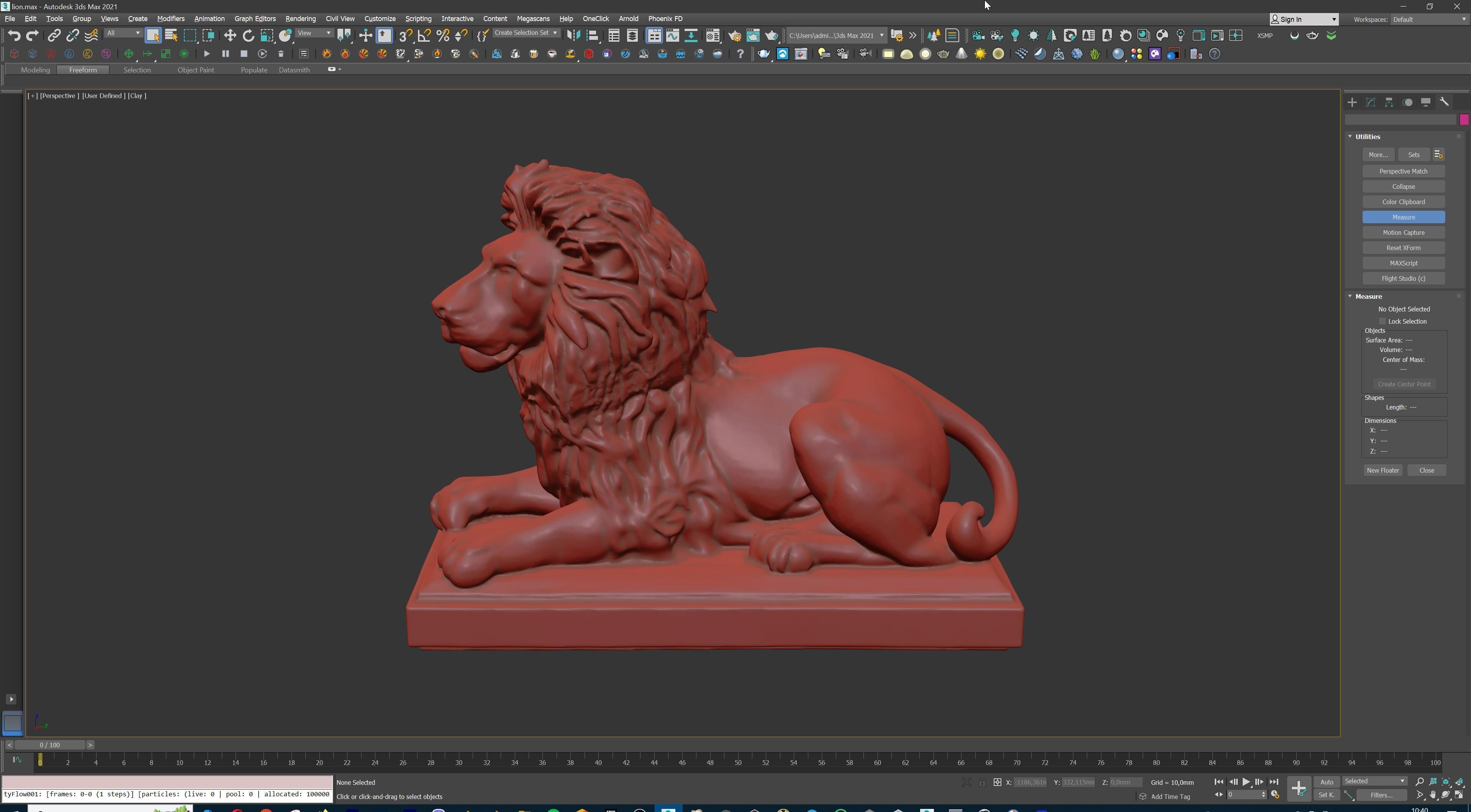 Majestic Lion Statue 3D print model_22