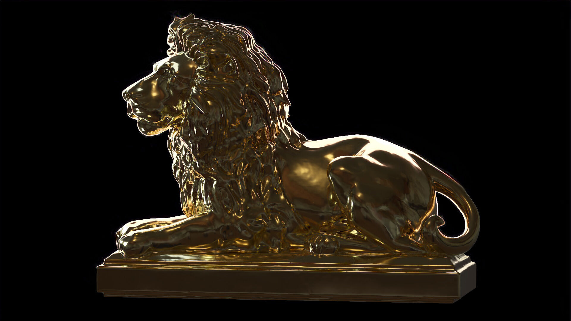 Majestic Lion Statue 3D print model_11