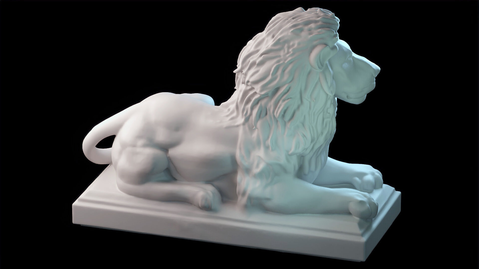 Majestic Lion Statue 3D print model_13