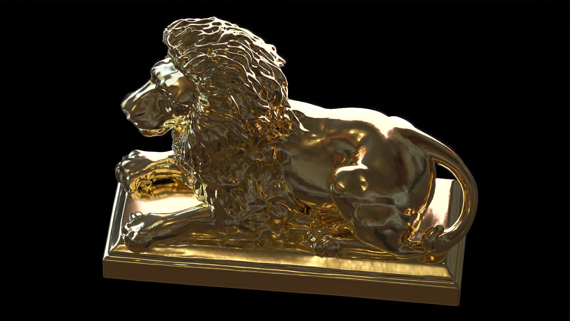 Majestic Lion Statue 3D print model_12