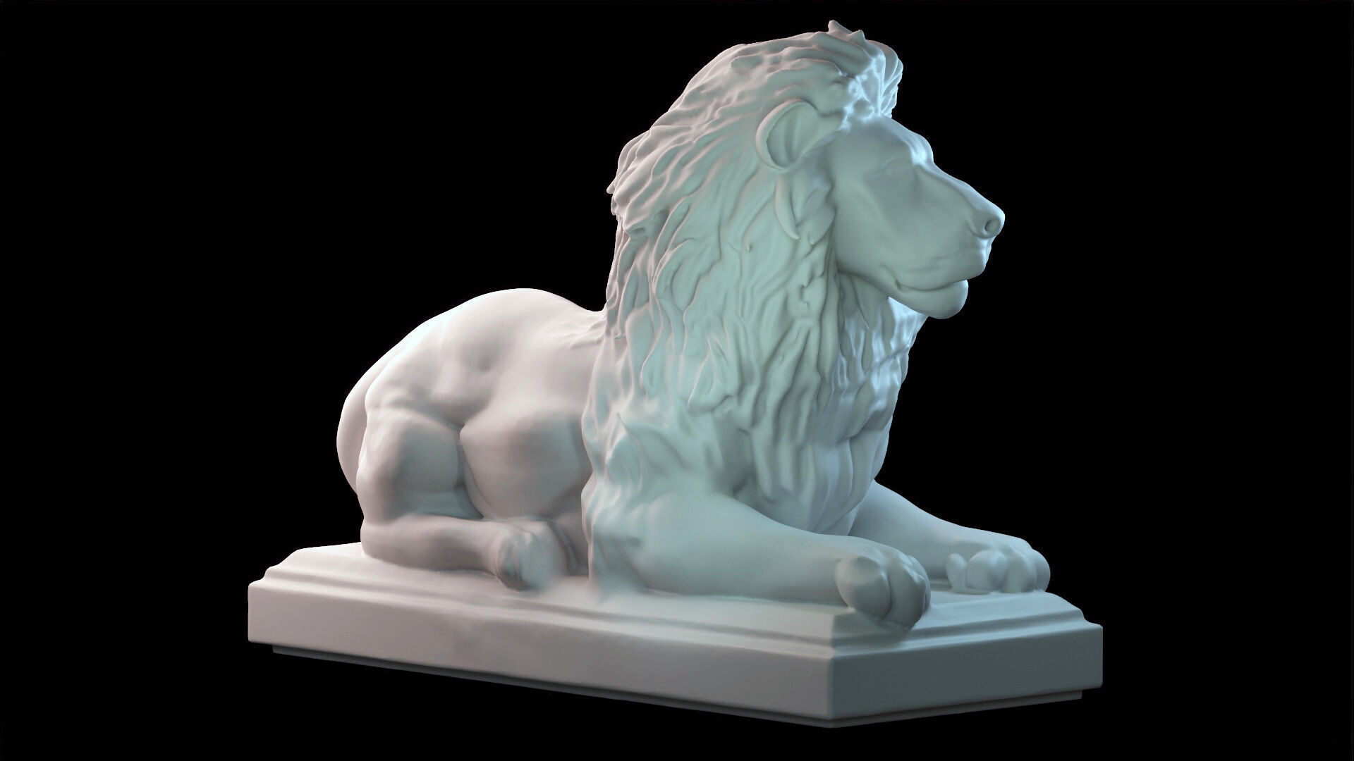 Majestic Lion Statue 3D print model_19