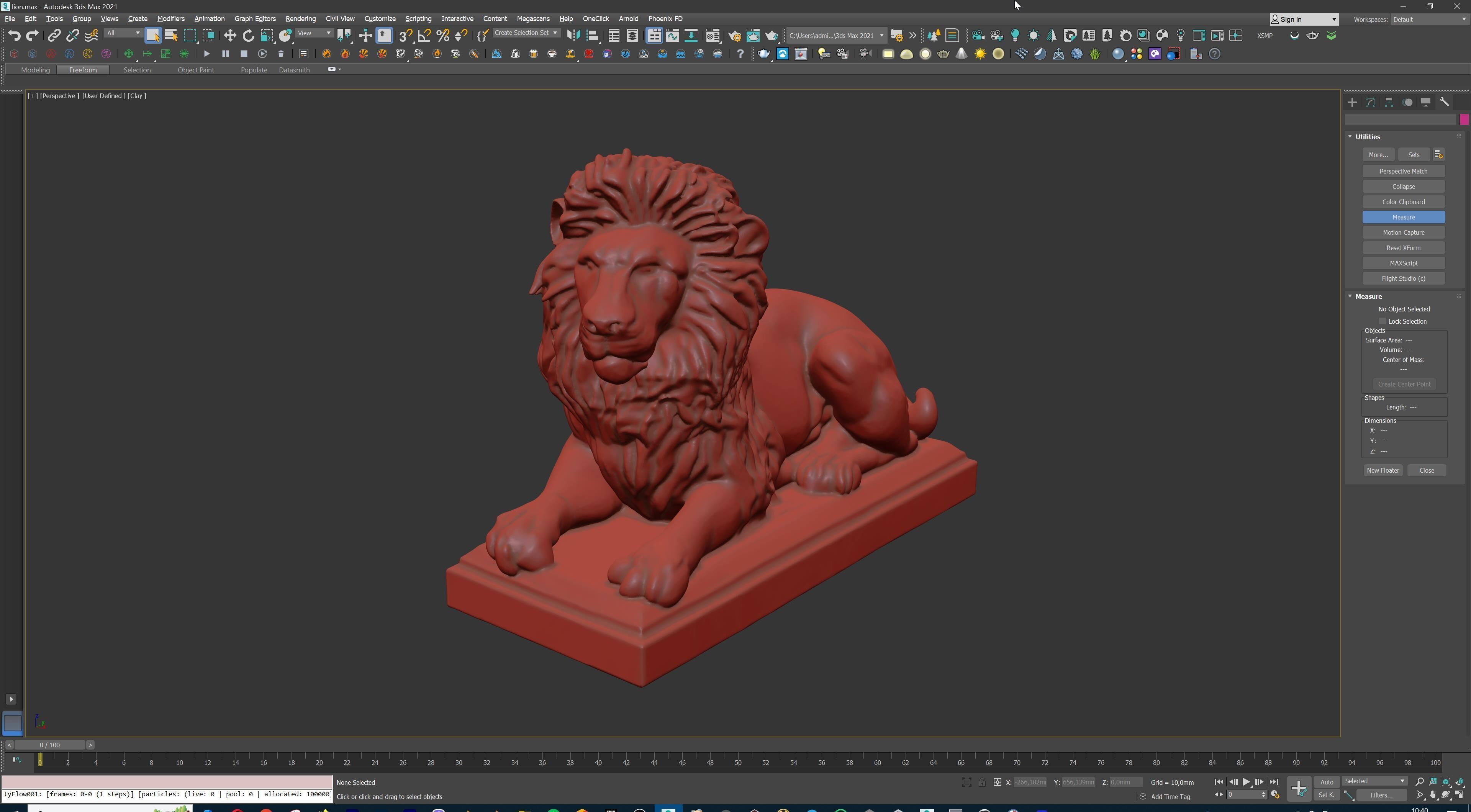 Majestic Lion Statue 3D print model_21