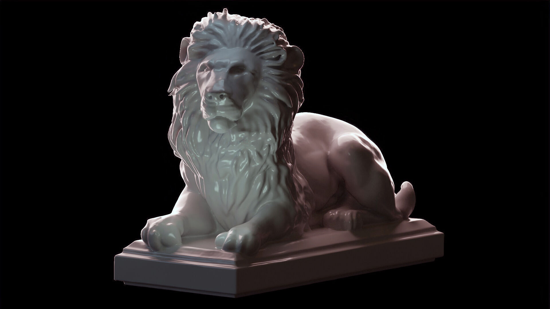 Majestic Lion Statue 3D print model_7