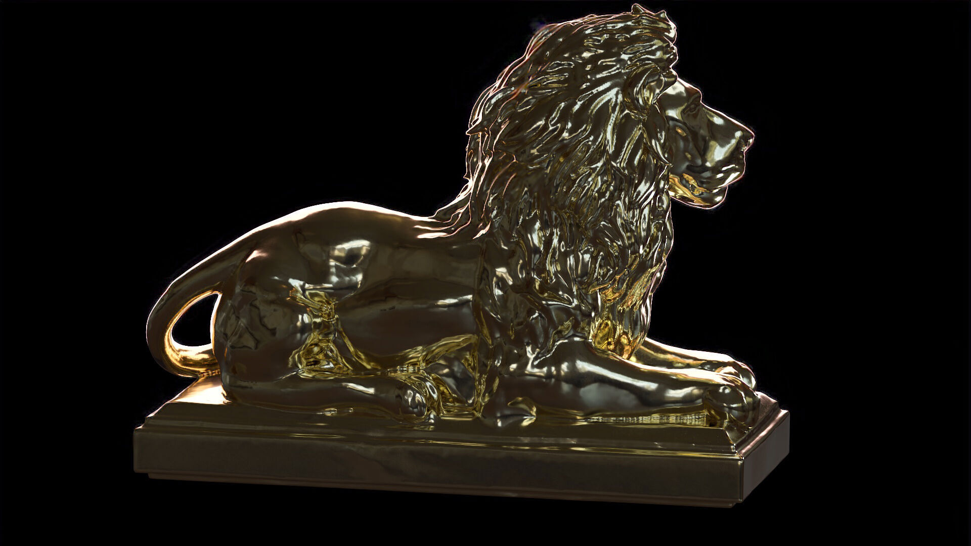Majestic Lion Statue 3D print model_9