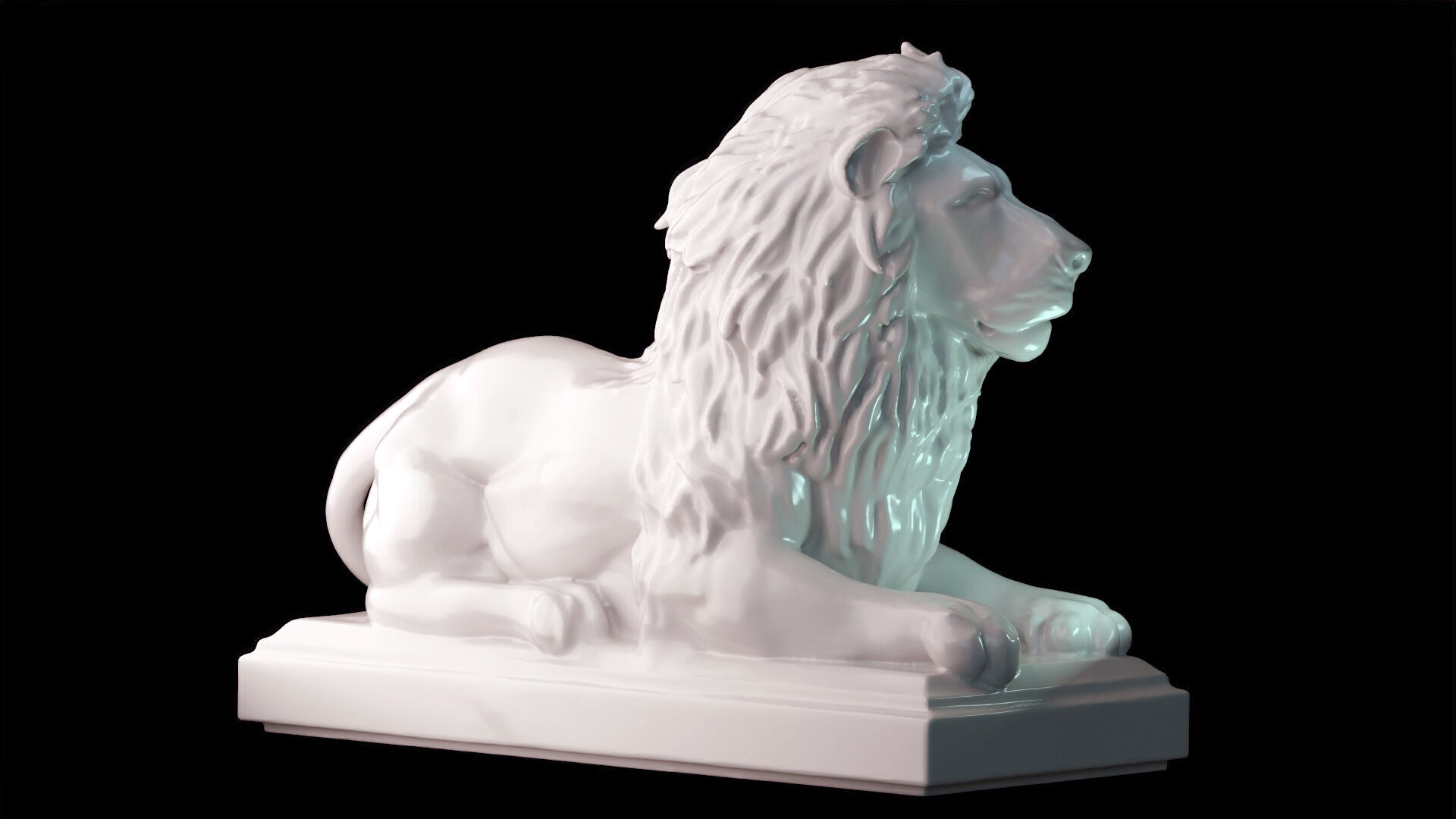 Majestic Lion Statue 3D print model_8