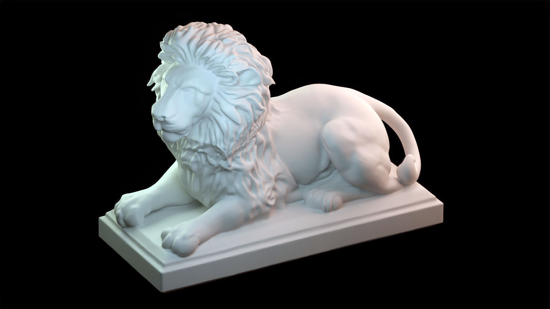 Majestic Lion Statue 3D print model_2