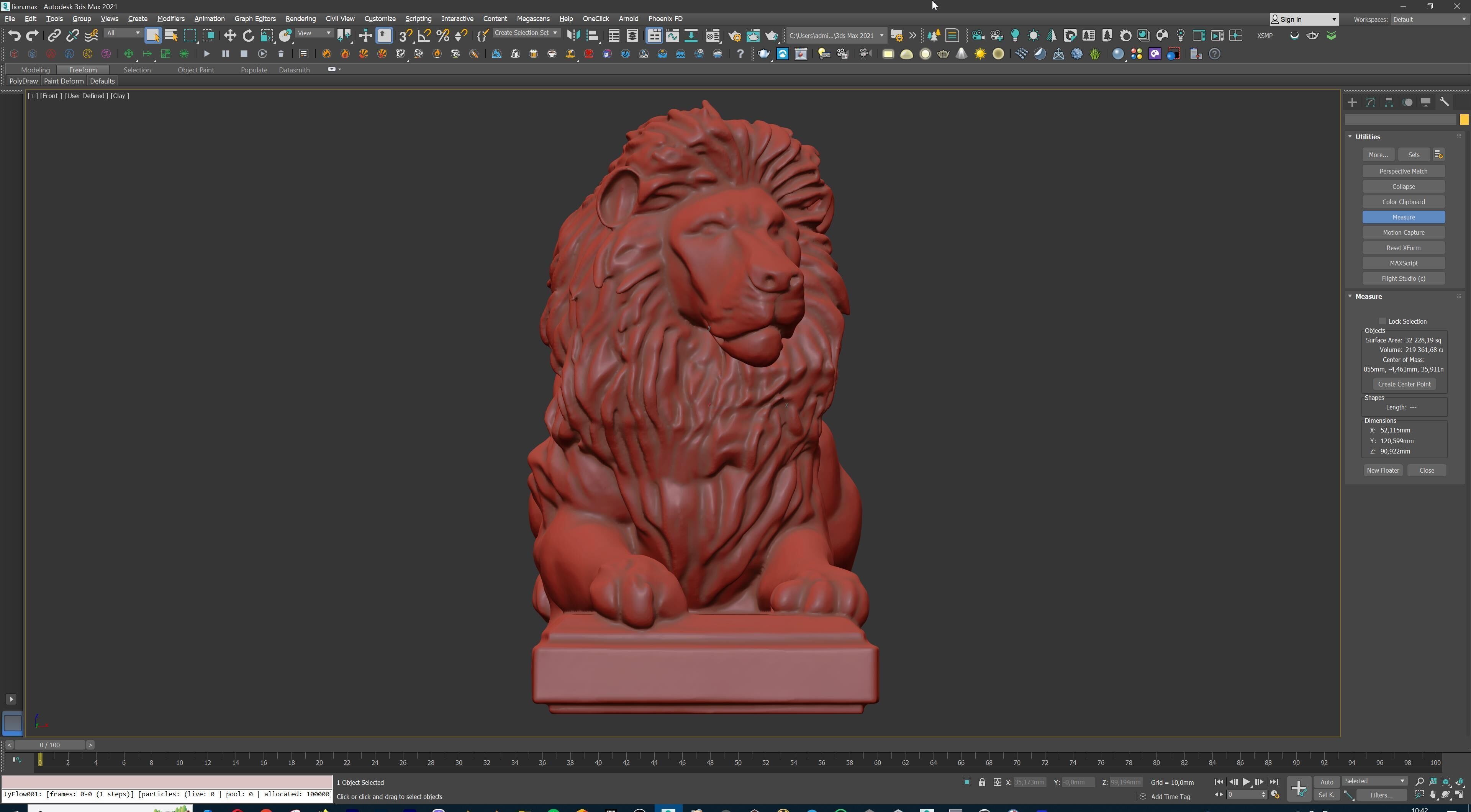 Majestic Lion Statue 3D print model_33