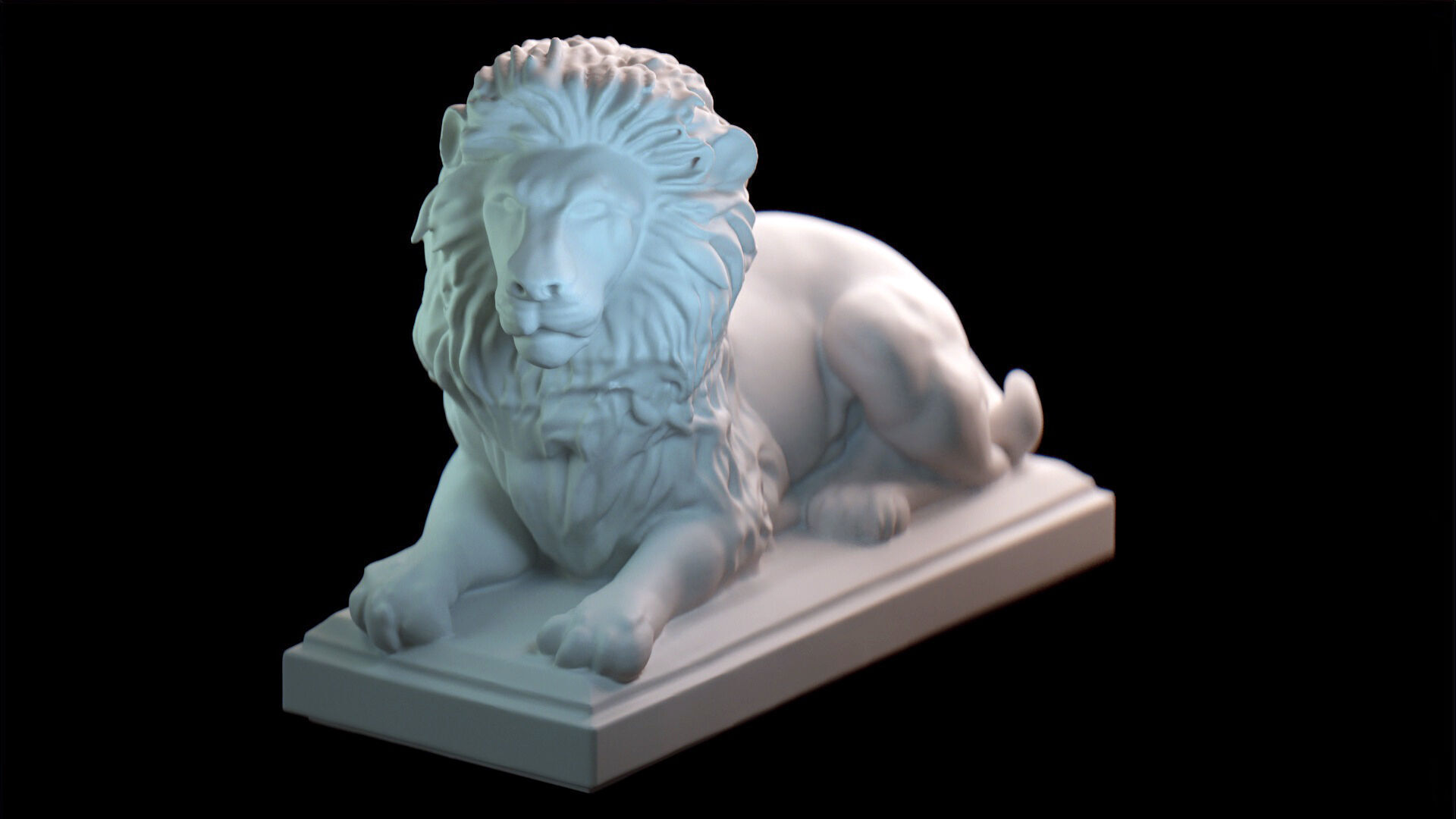 Majestic Lion Statue 3D print model_4