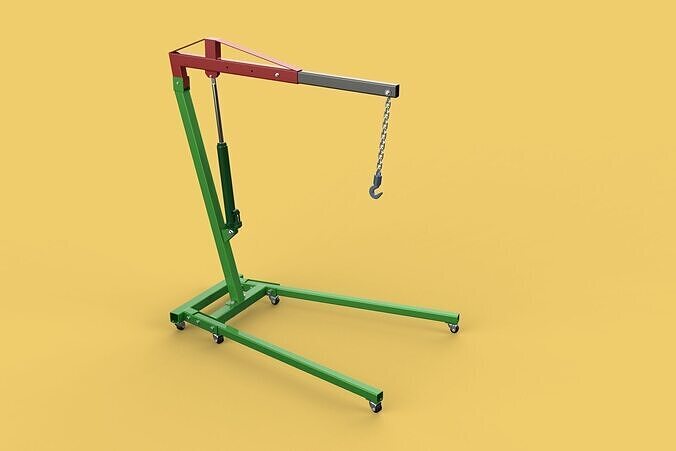 2TON PORTABLE HYDRAULIC ENGINE CRANE HOIST HEAVY LIFTING FOLDING 3D model