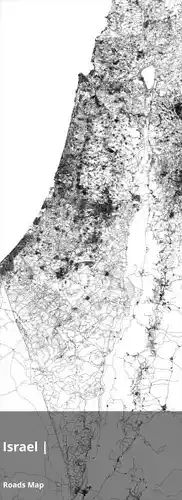 Israel Water Roads and Buildings 8k High resolution Maps