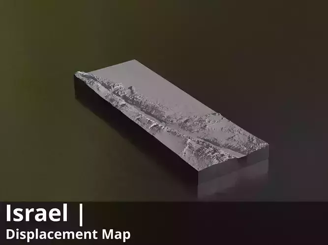 Israel FBX 3D printable mesh and Displacement 8k High res Maps