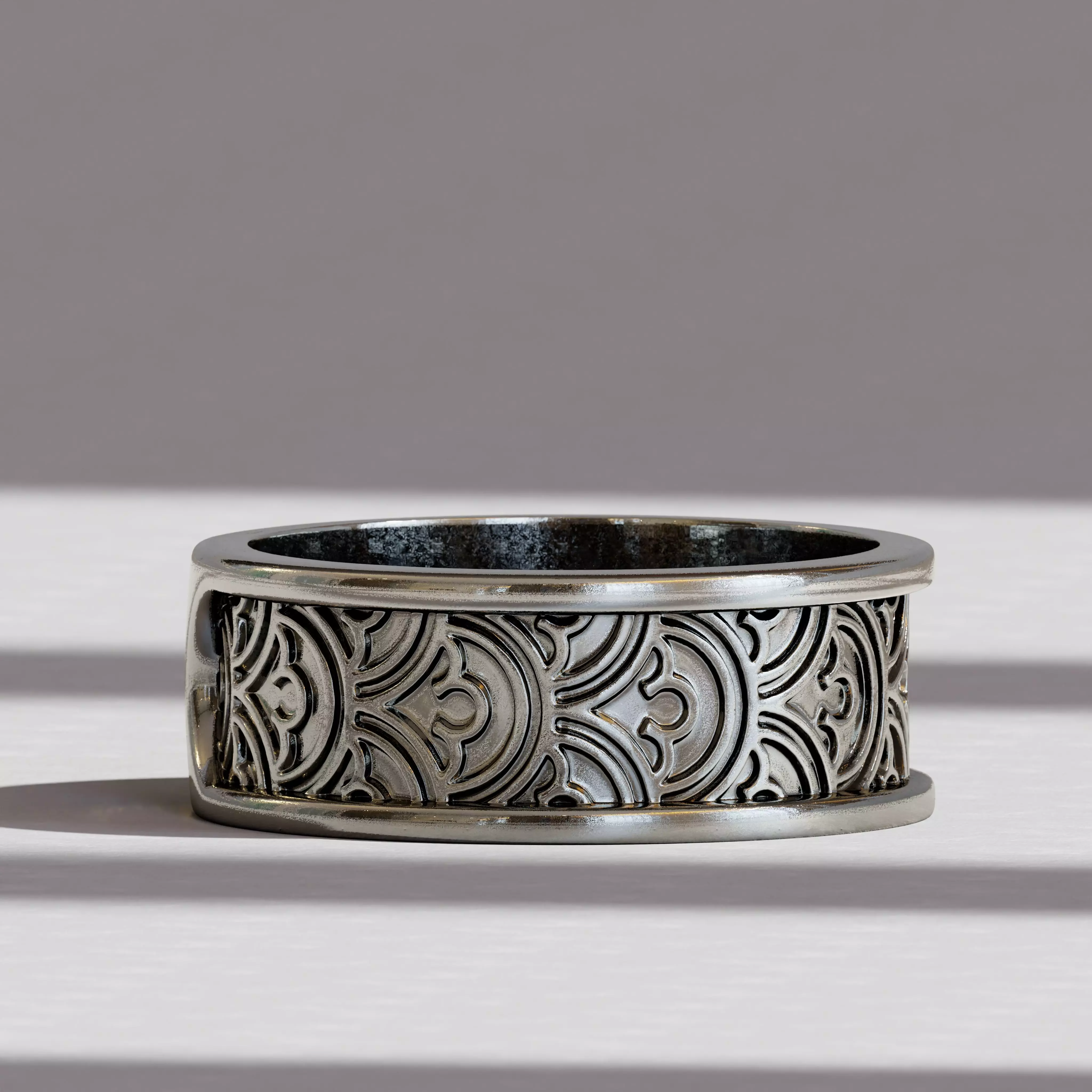 Japanese minimalist waves wedding Ring for engagement 3D print model