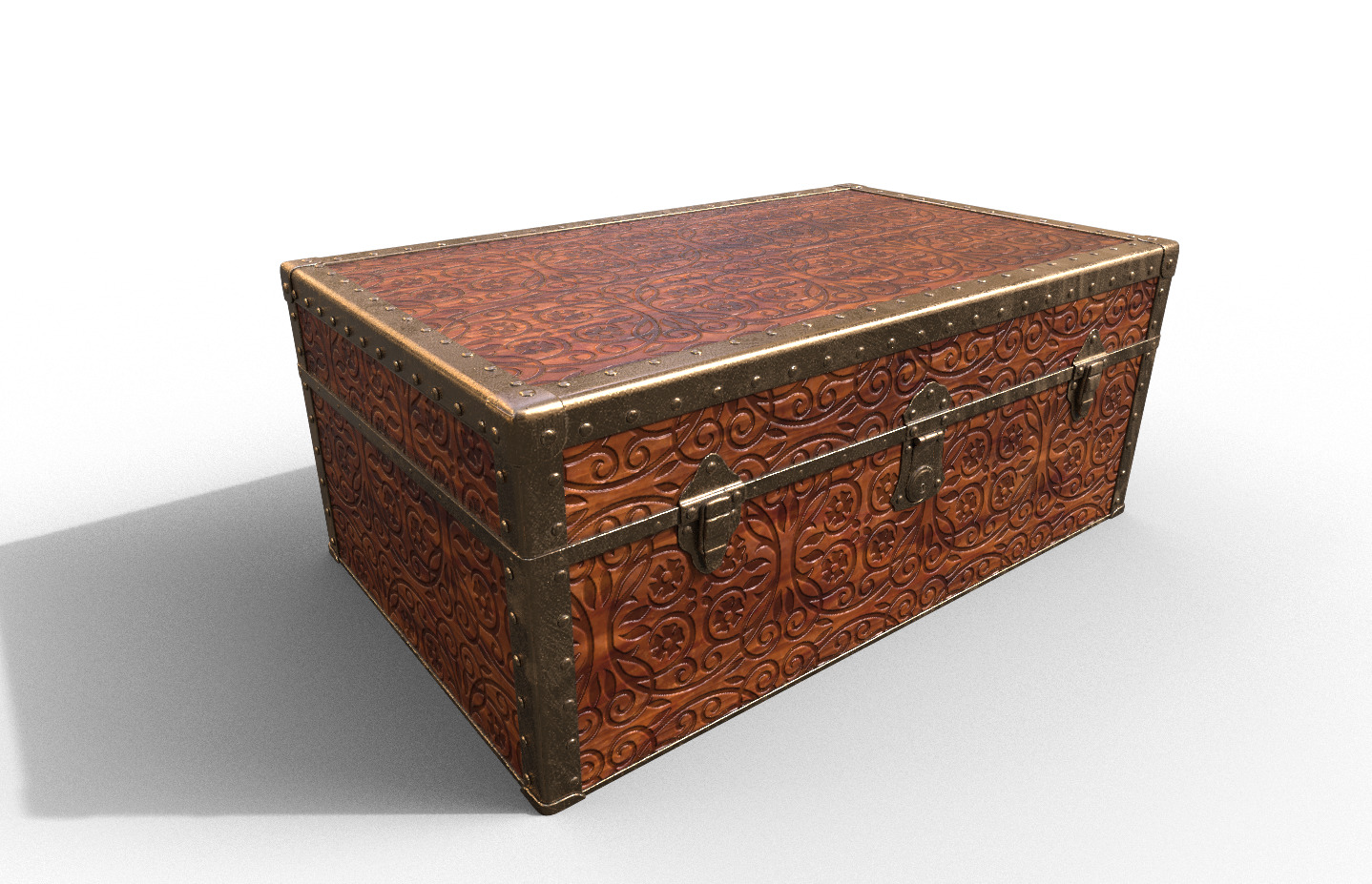 Pack 4 Chest-Storage Box 3D Model Low-poly 3D model_11