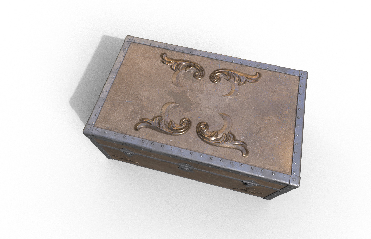 Pack 4 Chest-Storage Box 3D Model Low-poly 3D model_5