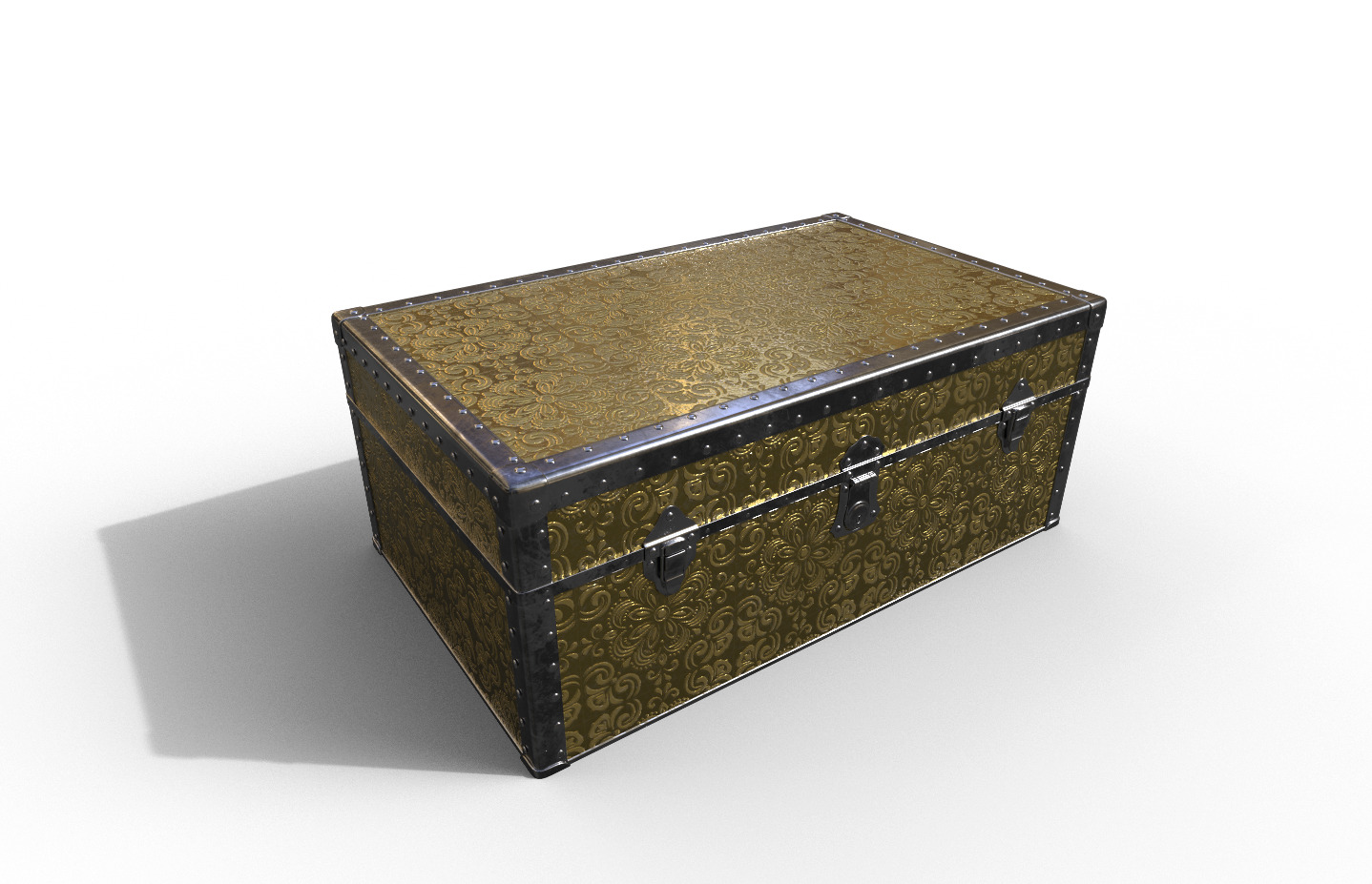 Pack 4 Chest-Storage Box 3D Model Low-poly 3D model_16