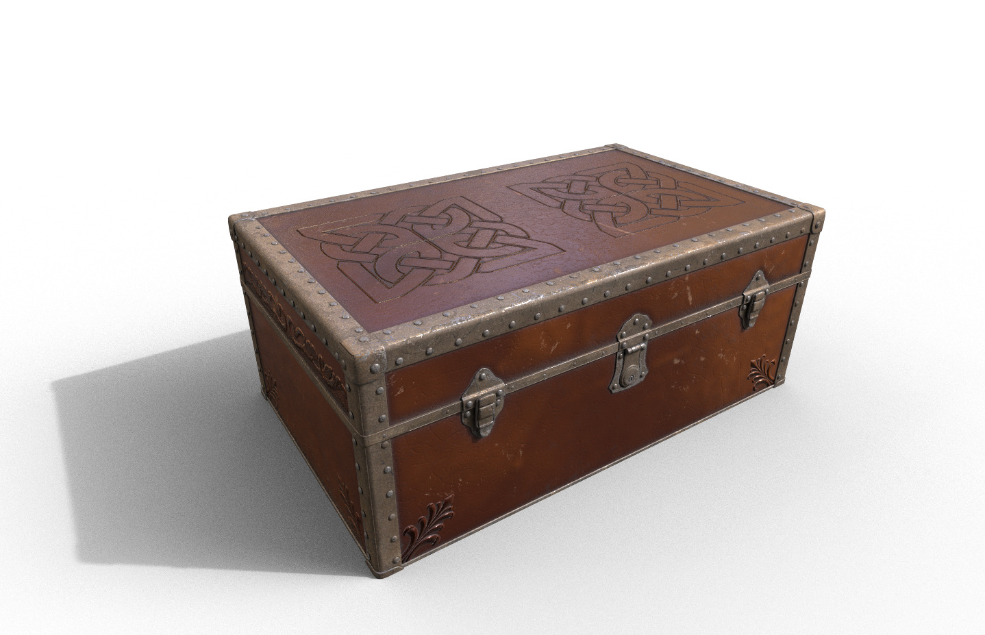 Pack 4 Chest-Storage Box 3D Model Low-poly 3D model_6
