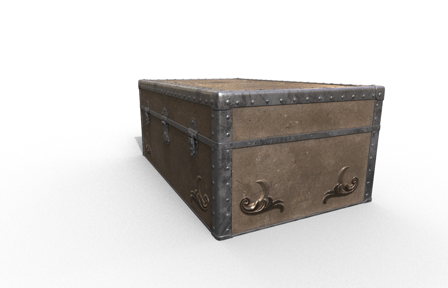 Pack 4 Chest-Storage Box 3D Model Low-poly 3D model_3