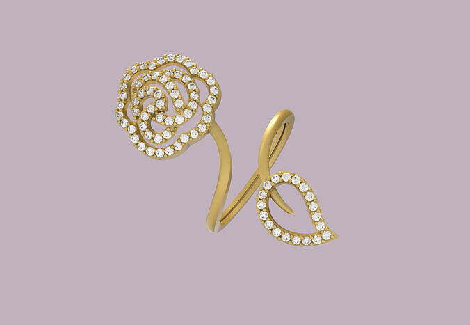 Women Flower Ring - 0031 3D print model