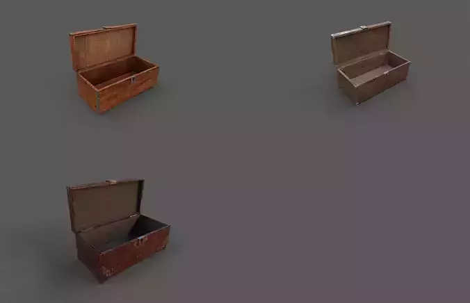 Pack 3 Chest-Storage Box 3D Model
