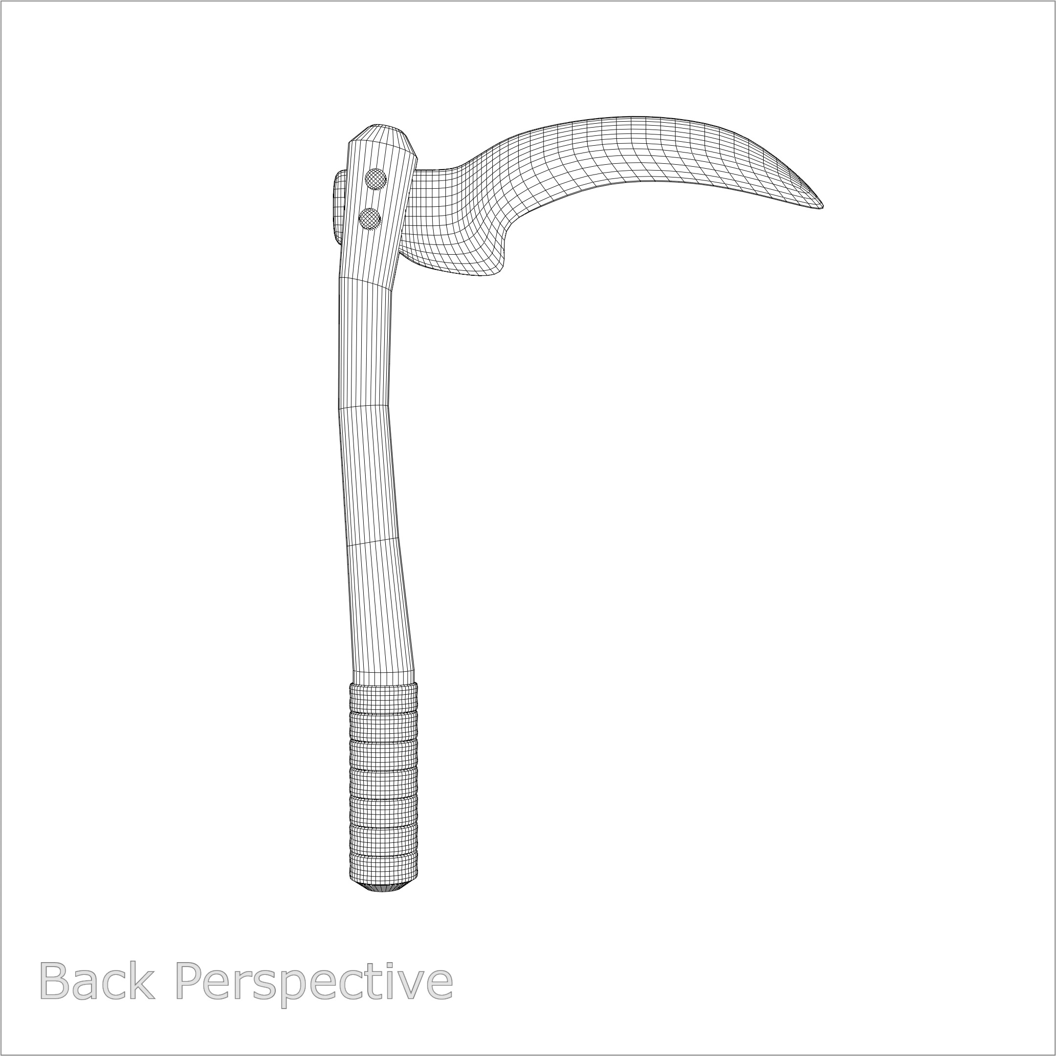 Ninja Kama Weapon PBR 3D model_8