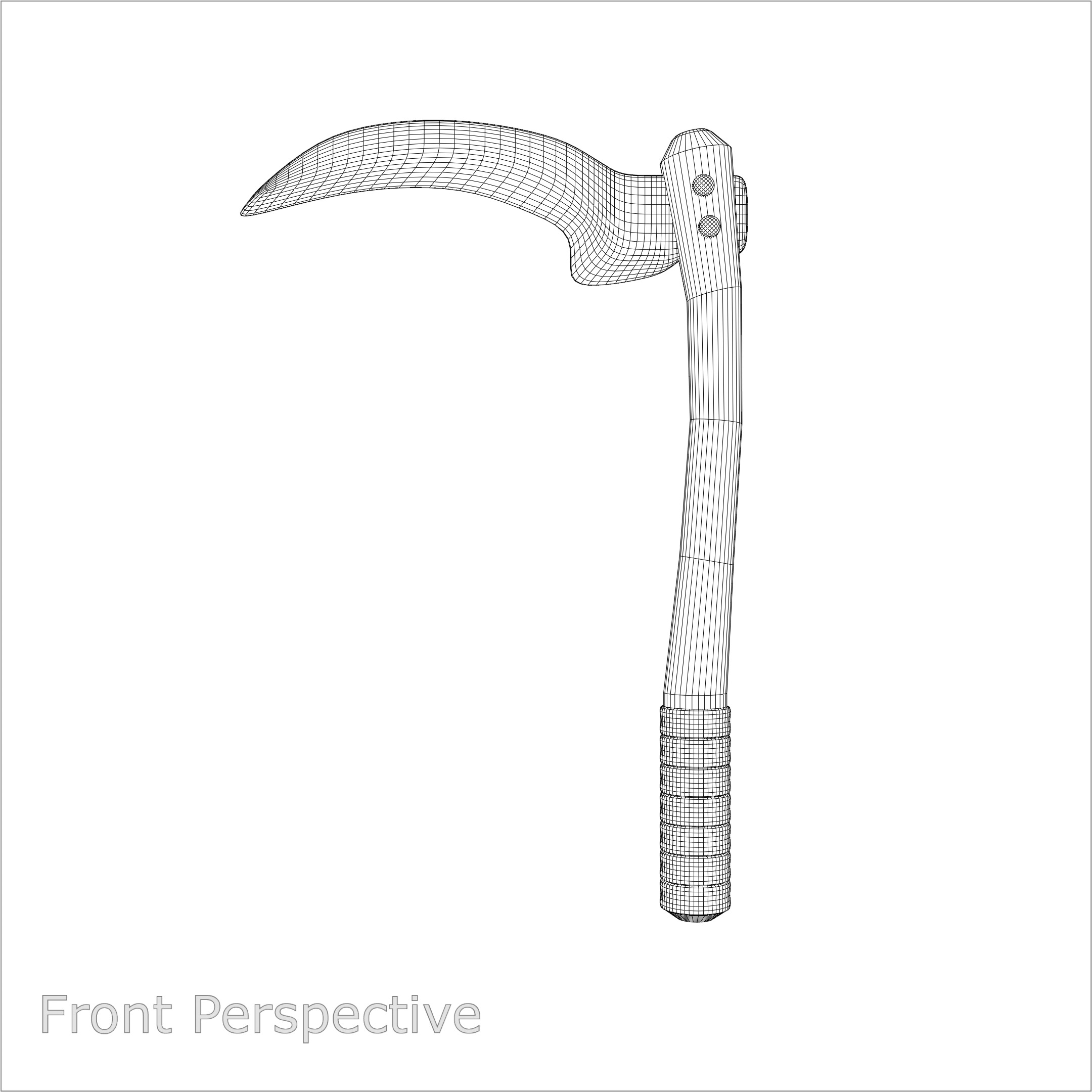 Ninja Kama Weapon PBR 3D model_9