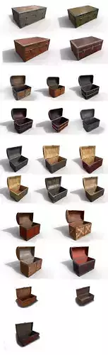Pack 23 Chest-Storage Box 3D Model