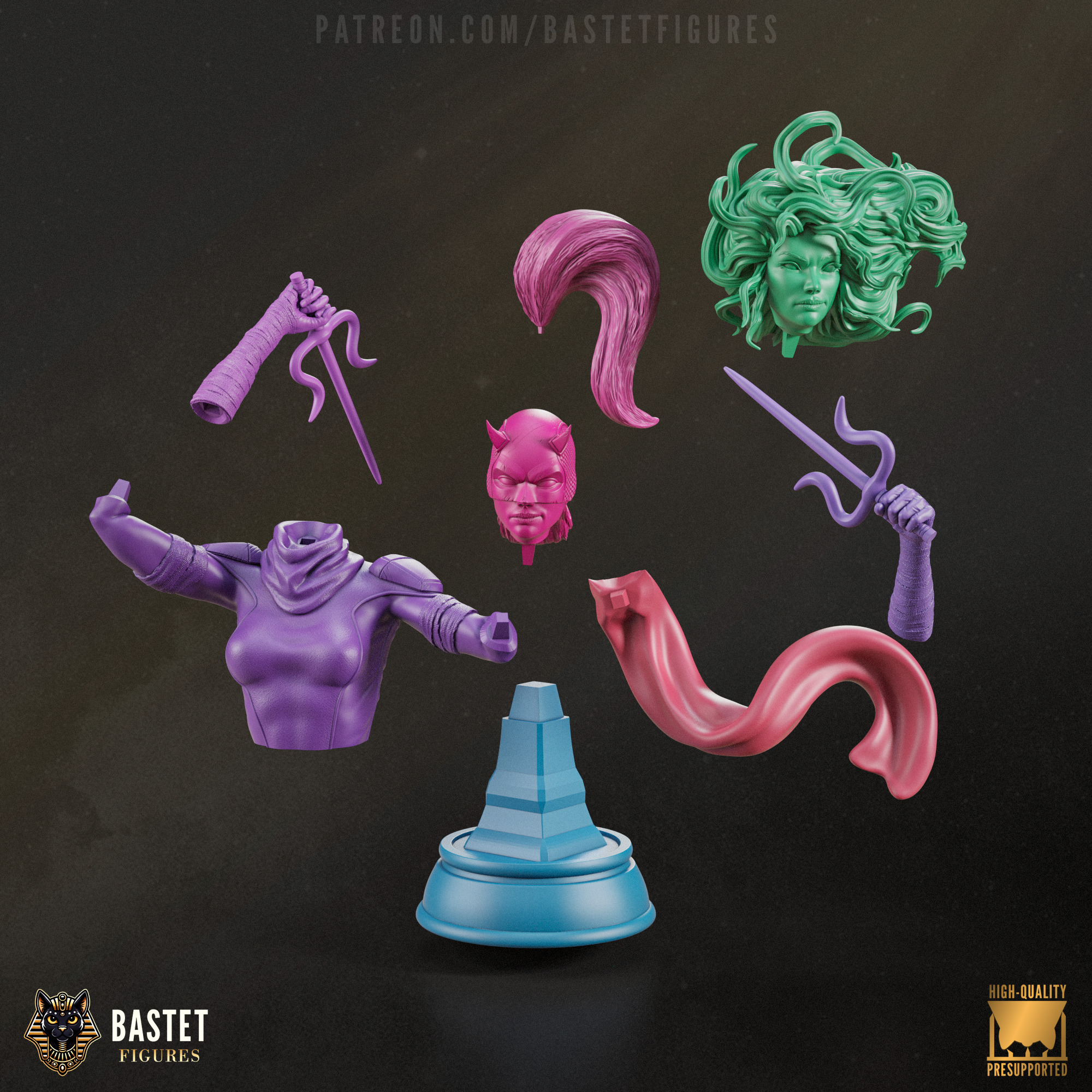 Elektra Bust I Marvel 3D print model_3