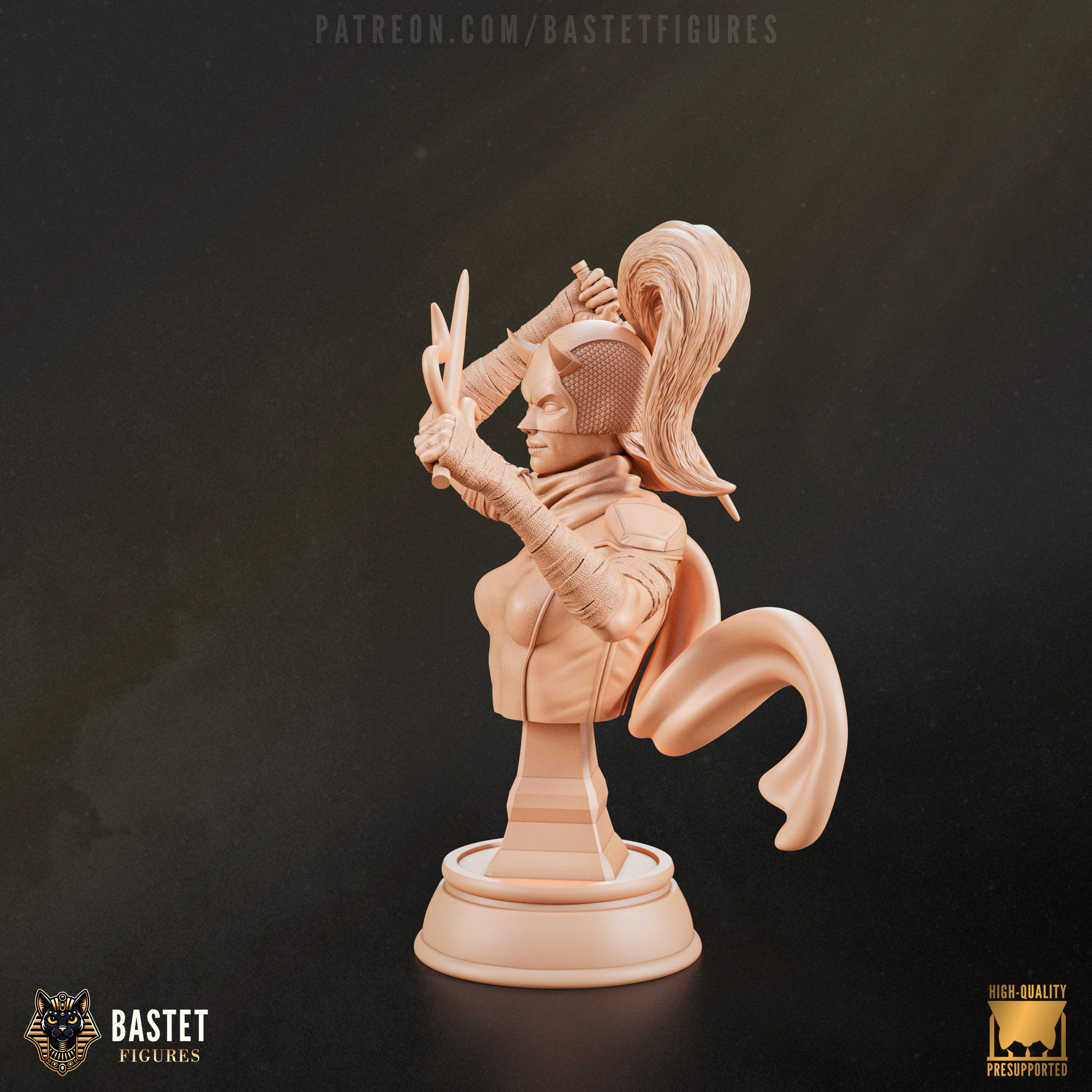 Elektra Bust I Marvel 3D print model_1