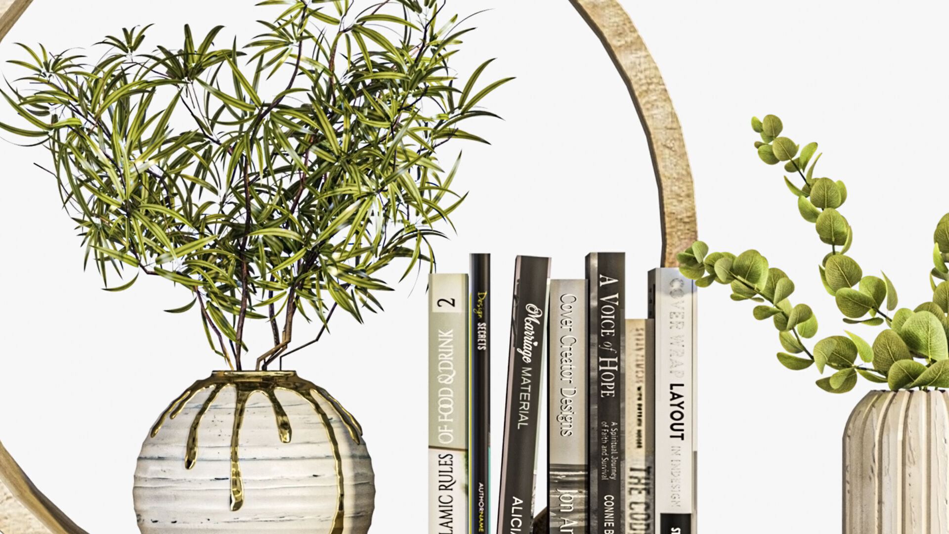 Shelf with decor 3D model_2