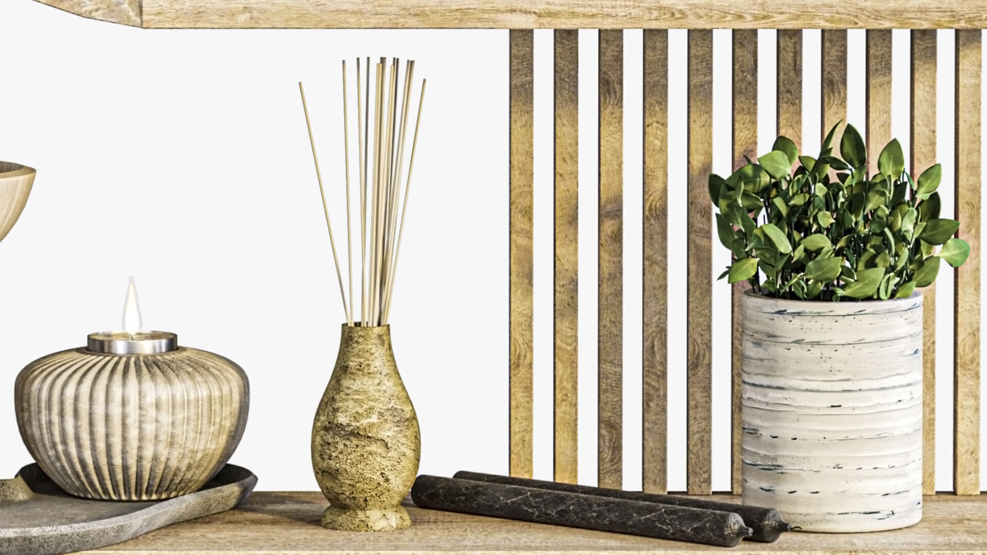 Shelf with decor 3D model_3