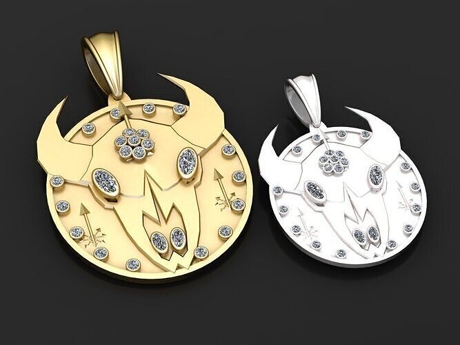 bull skull pendant 3D print model