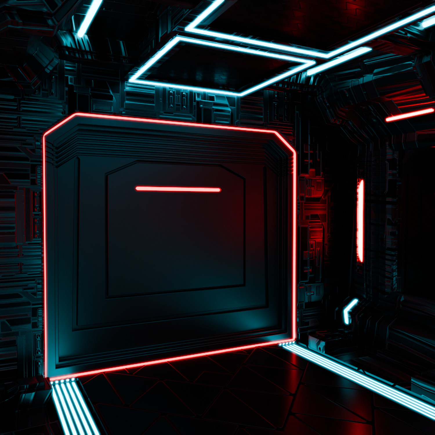 sci-fi spaceship hall Low-poly 3D model_5