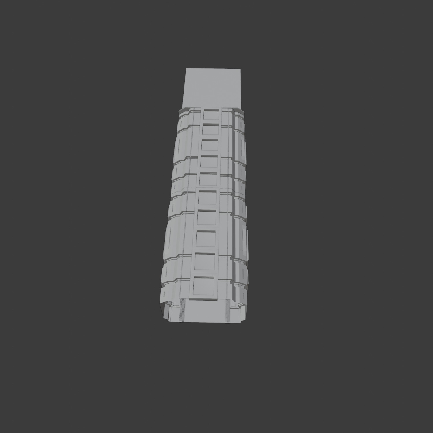 sci-fi spaceship hall Low-poly 3D model_8