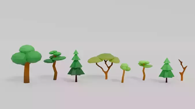 Trees set Low Poly