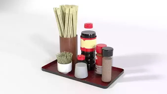 Table Condiment Rack Low-poly 3D model