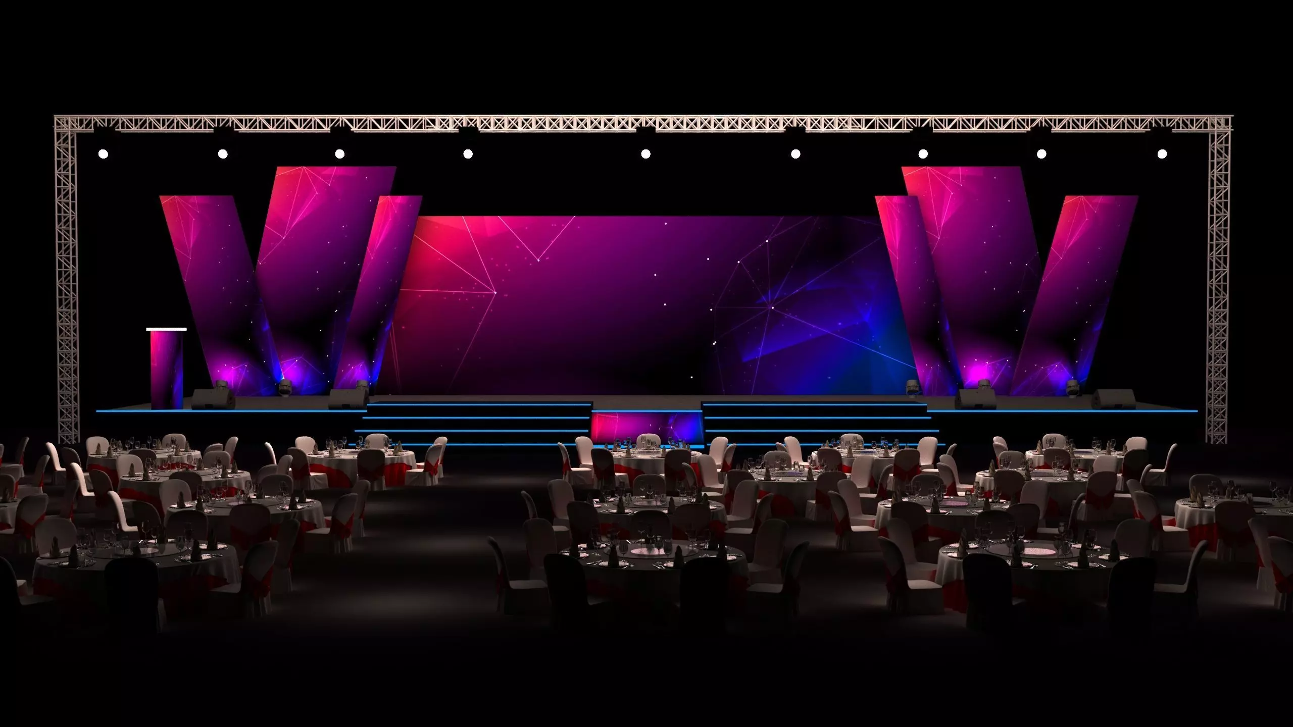 Stage Design with LED Panels 3D Model 3D model