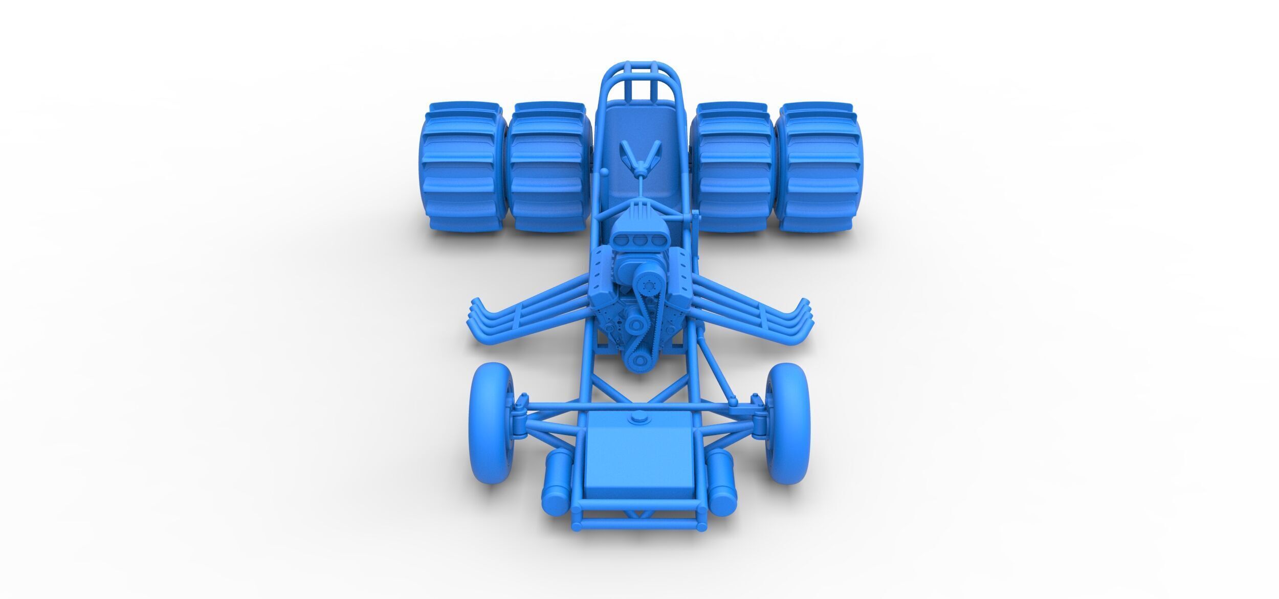 Vintage Funny Car Base for Sand drag racing Scale 1 to 25 3D print model_23