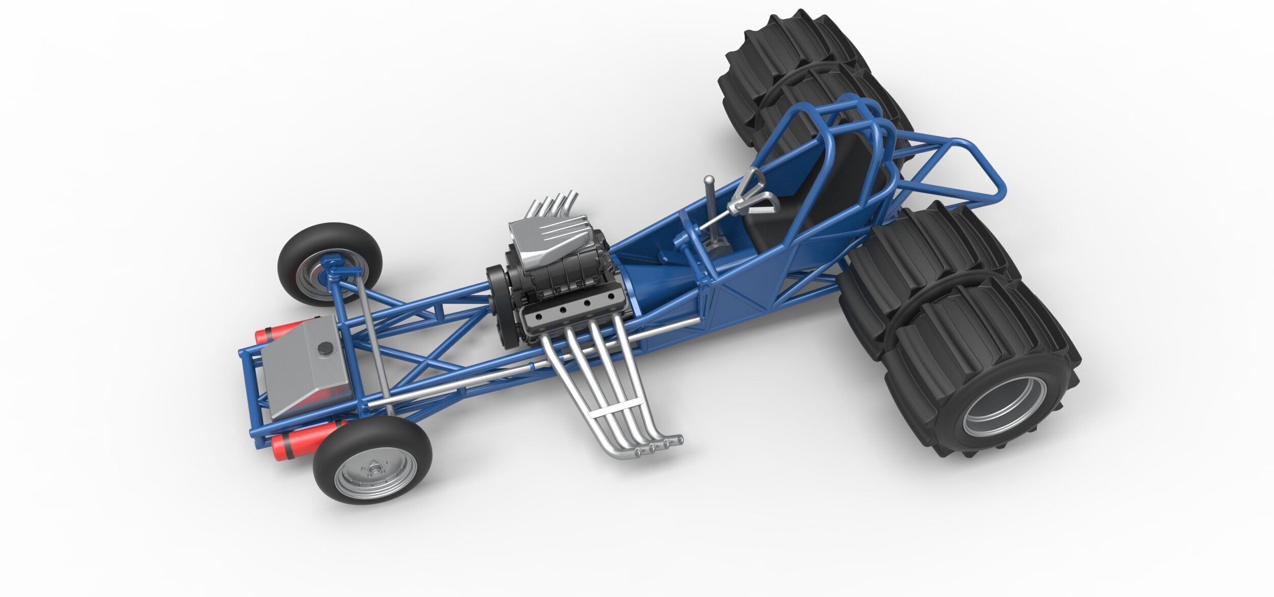 Vintage Funny Car Base for Sand drag racing Scale 1 to 25 3D print model_3