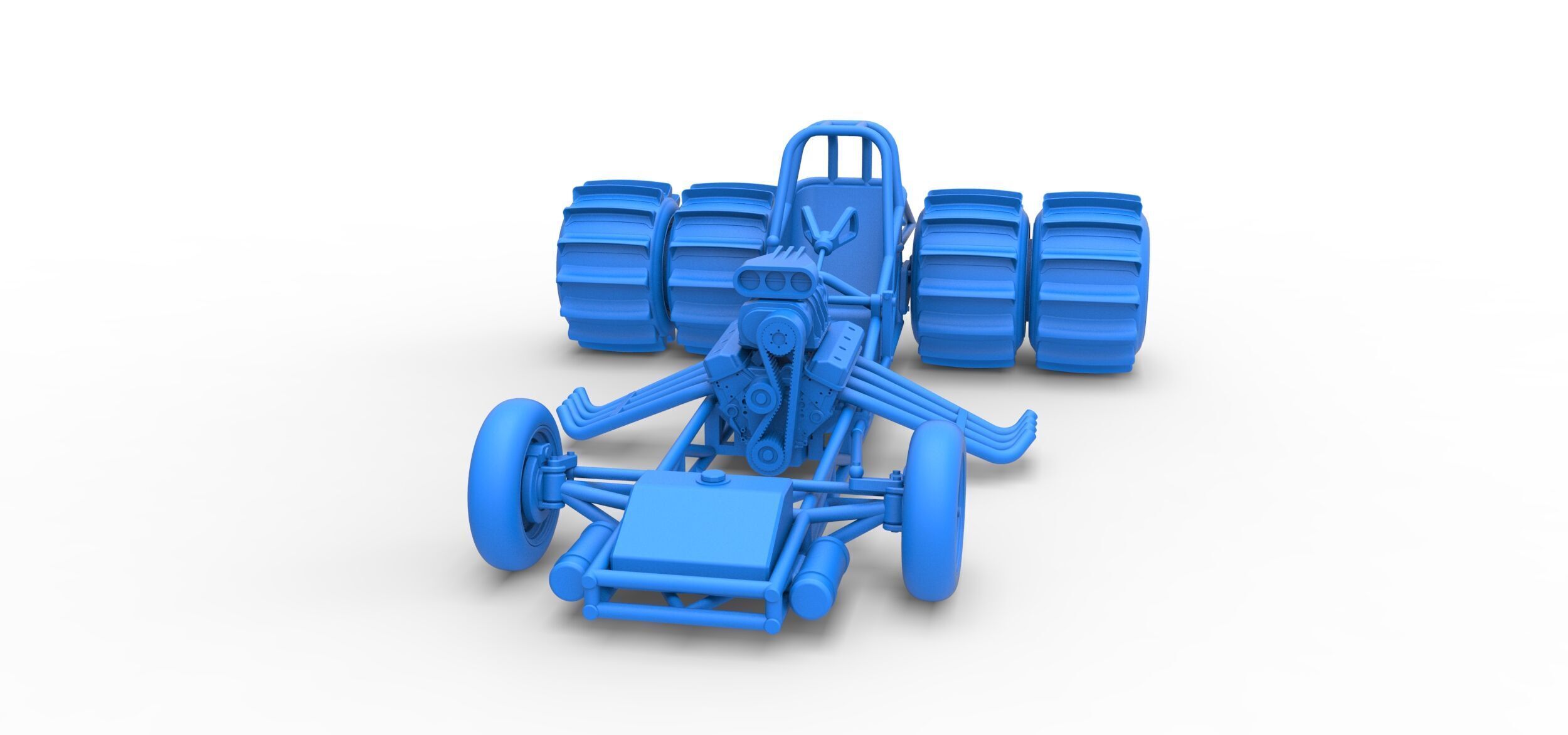 Vintage Funny Car Base for Sand drag racing Scale 1 to 25 3D print model_20