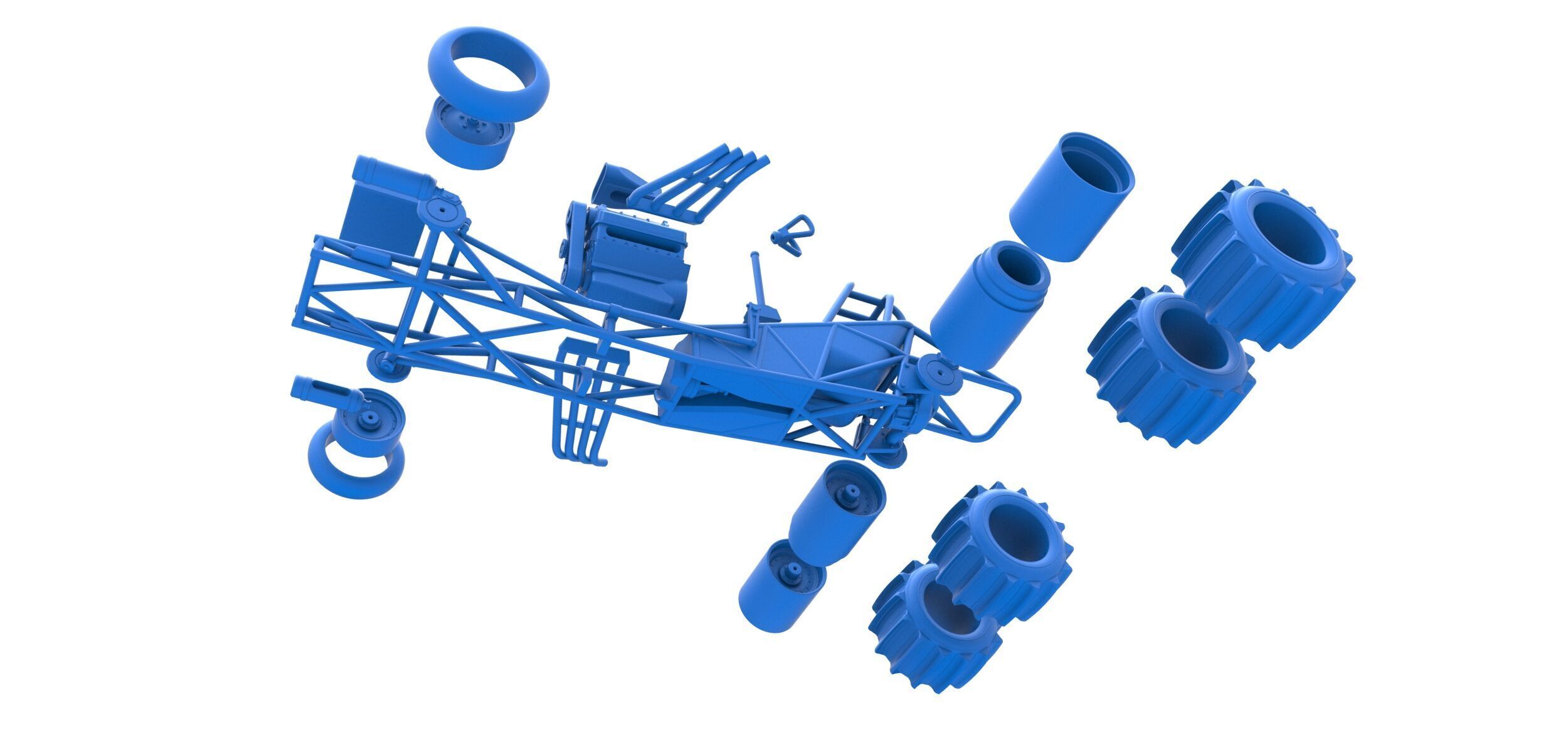 Vintage Funny Car Base for Sand drag racing Scale 1 to 25 3D print model_34