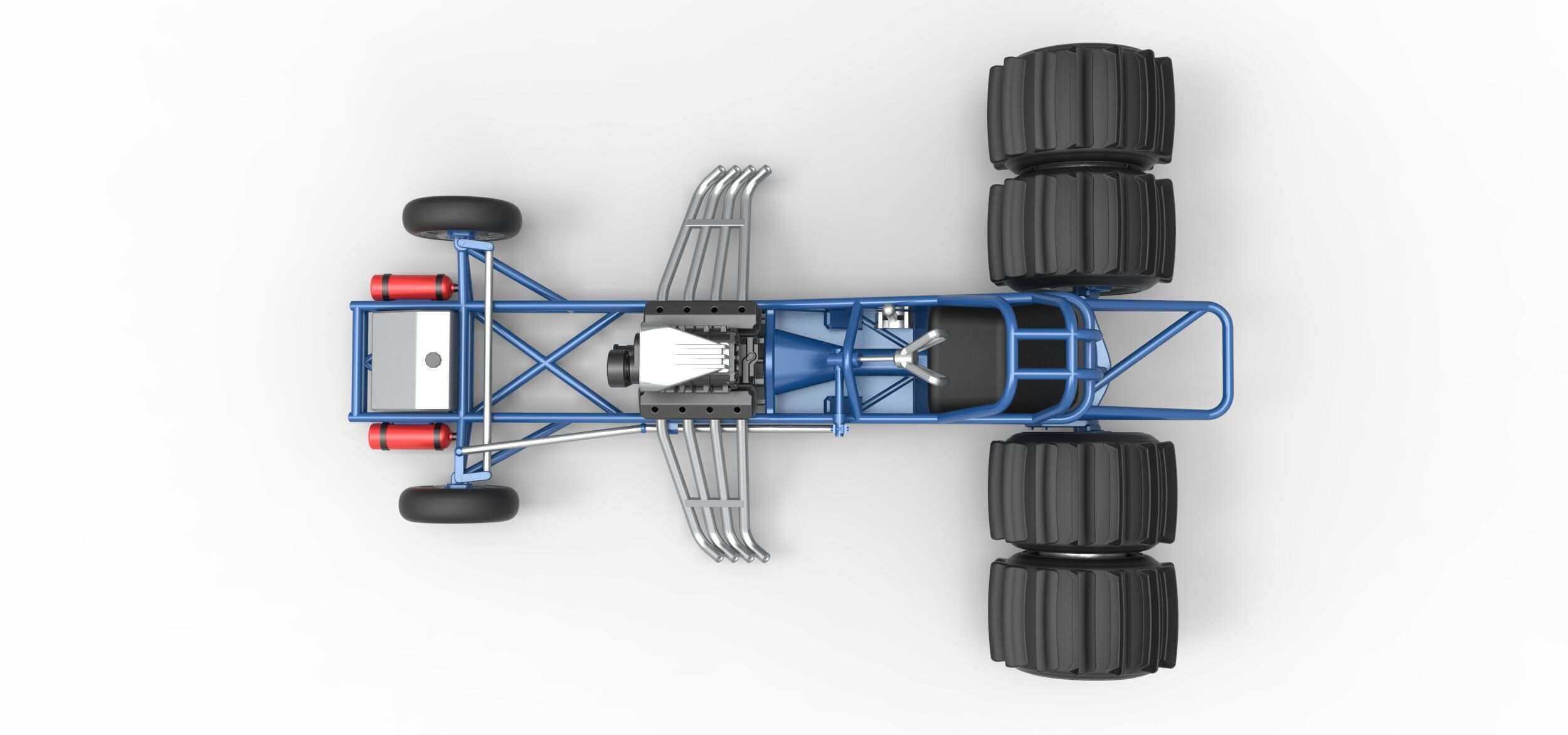 Vintage Funny Car Base for Sand drag racing Scale 1 to 25 3D print model_10