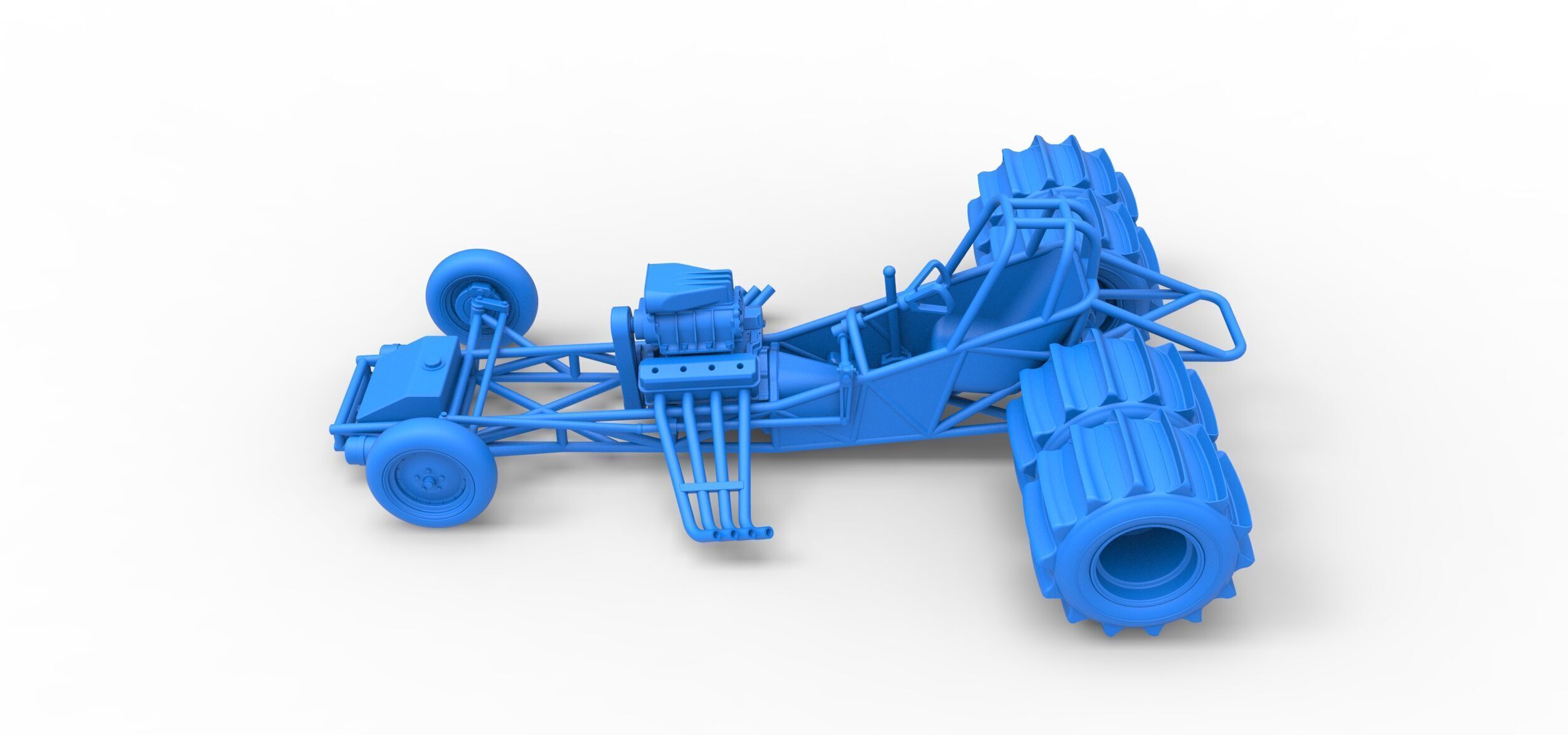 Vintage Funny Car Base for Sand drag racing Scale 1 to 25 3D print model_25